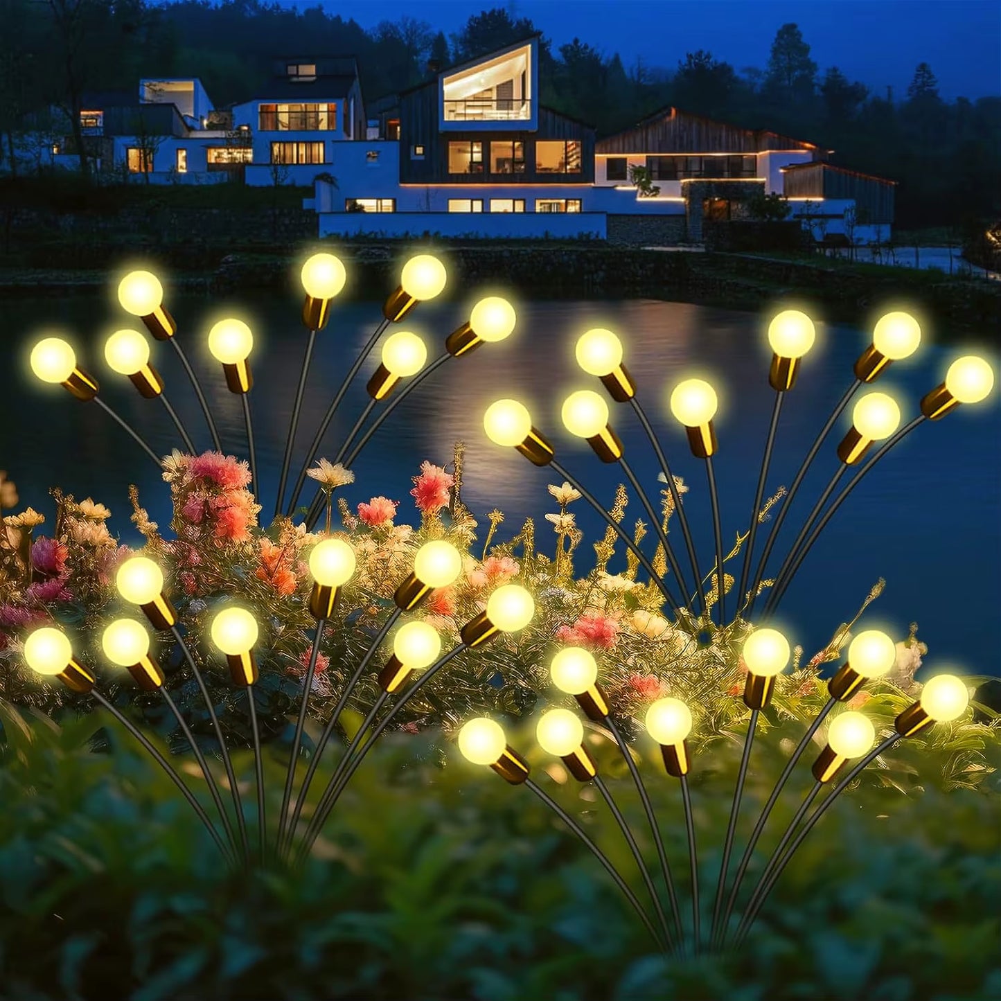 Outdoor Lights Solar Lawn Lamp Garden Lamp LED Wind-Driven Firefly Ground Plug Lamp for Garden Lawn Landscape Holiday Light