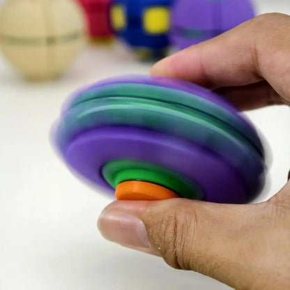 3D Printed Press-Rotating Fidget Spinner Toy - Mechanical Kinetic Desk Stress Reliever and Unique Sensory Gadget for Adults, DIY Specialty Gift
