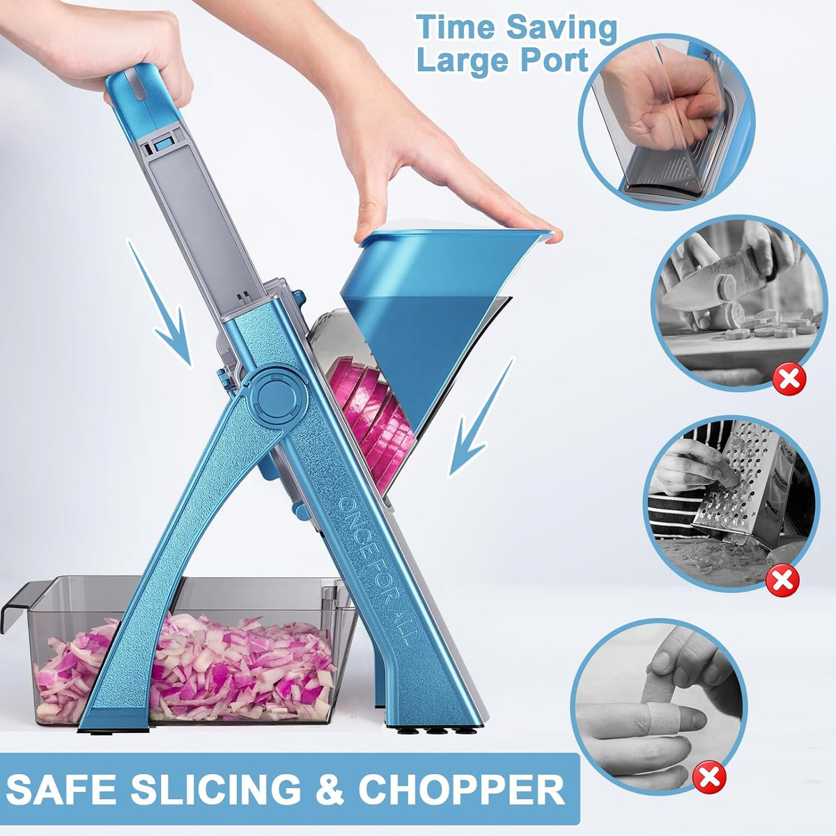 Safe Mandoline Slicer for Kitchen, Adjustable Potato Slicer Pro