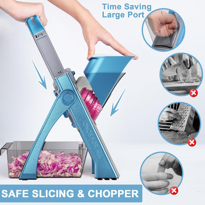 Safe Mandoline Slicer for Kitchen, Adjustable Potato Slicer Pro