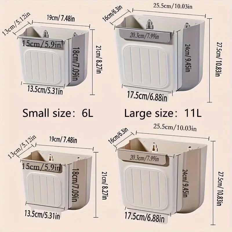 Foldable Kitchen Trash Can, Hanging Trash Bin,Space-Saving Hanging Garbage Can for Kitchen Cabinets, Kitchen Accessories,Household Items,Trash Cans for Kitchen,Kitchen Accessories Trashcan