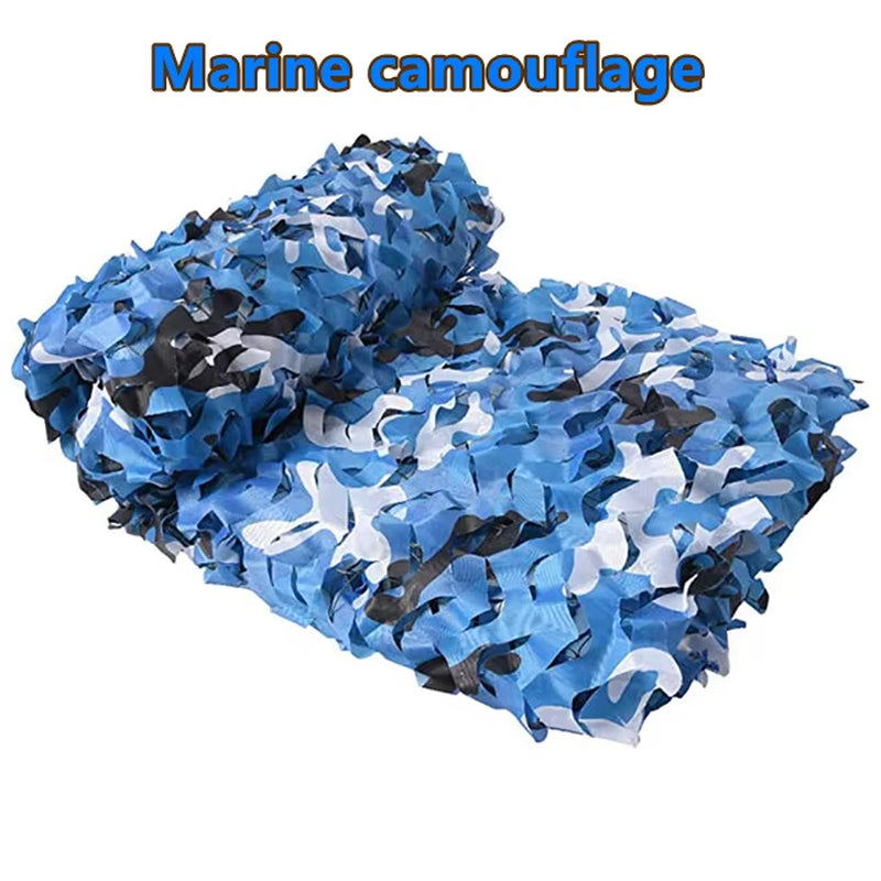 1.5Mx1M 4Mx5Mcamouflage Nets White Blue Beige Desert for Hunting Hiding Mesh Outdoor Awning Garden Shading Gazebo
