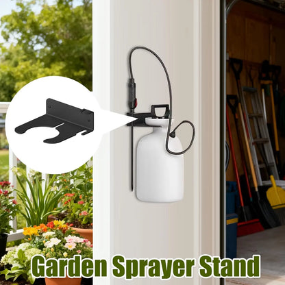 2Pcs Wall Mounted Spray Bottle Holder - Lightweight Tool Organizer with Multi-Function Hooks (Wall, Home Organizer, Hose), Zoned Storage Bracket for Garage, Lawn Care Outdoor Tool Hold Use