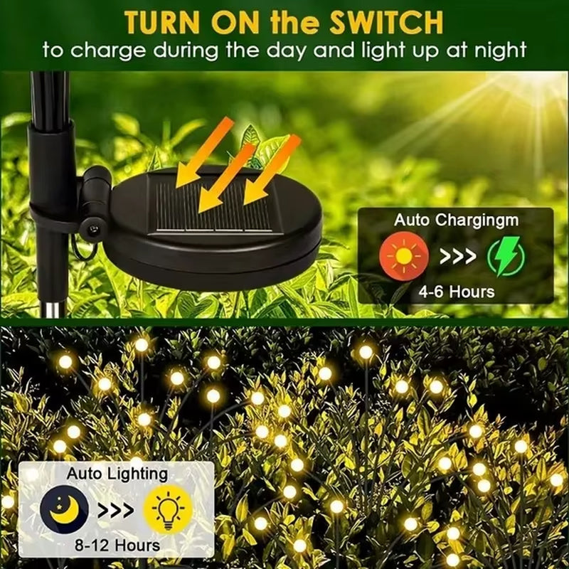 Outdoor Lights Solar Lawn Lamp Garden Lamp LED Wind-Driven Firefly Ground Plug Lamp for Garden Lawn Landscape Holiday Light