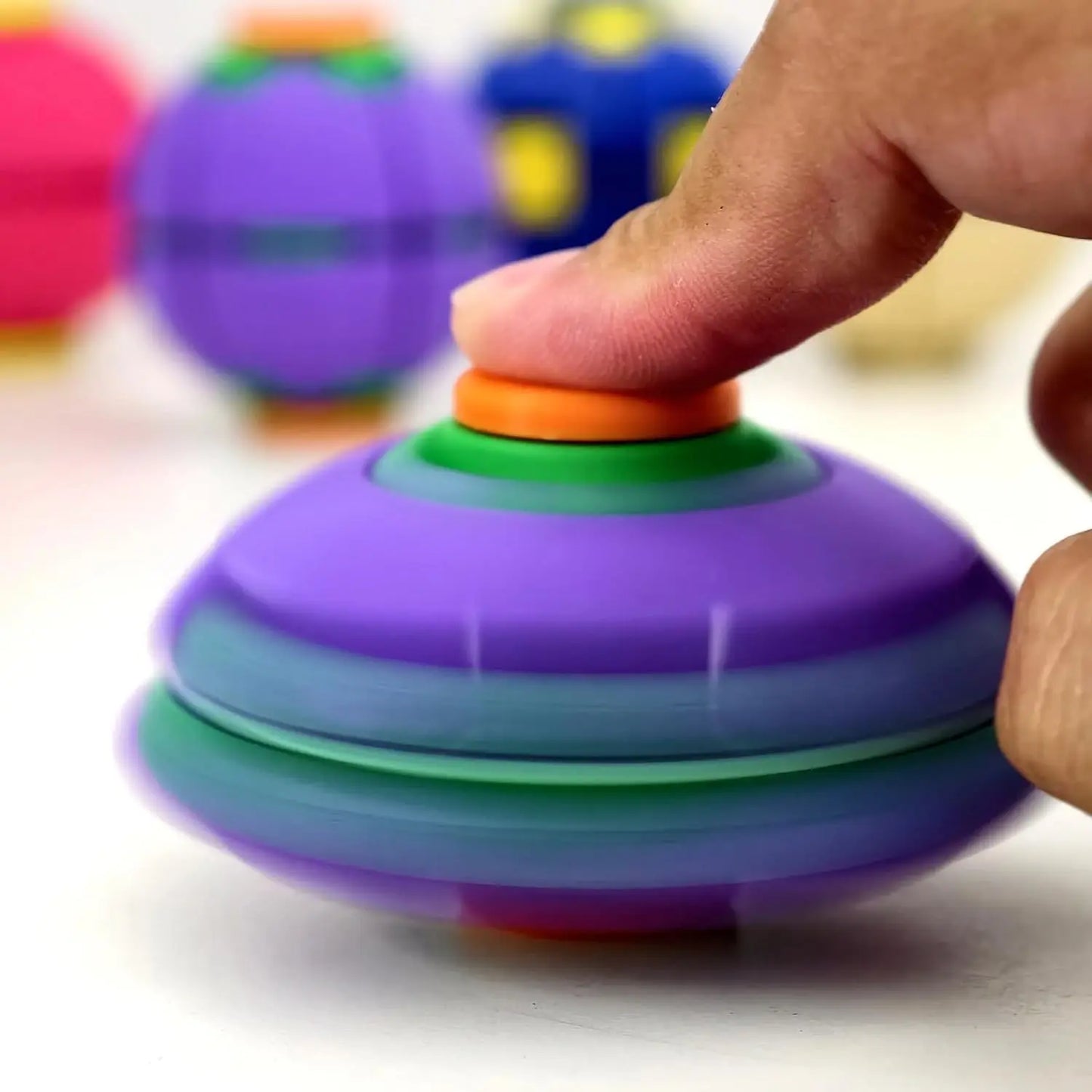3D Printed Press-Rotating Fidget Spinner Toy - Mechanical Kinetic Desk Stress Reliever and Unique Sensory Gadget for Adults, DIY Specialty Gift