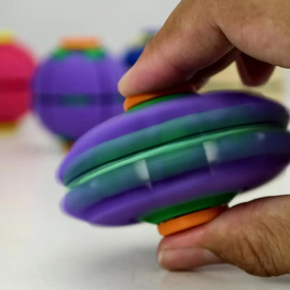 3D Printed Press-Rotating Fidget Spinner Toy - Mechanical Kinetic Desk Stress Reliever and Unique Sensory Gadget for Adults, DIY Specialty Gift