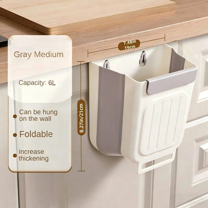 Foldable Kitchen Trash Can, Hanging Trash Bin,Space-Saving Hanging Garbage Can for Kitchen Cabinets, Kitchen Accessories,Household Items,Trash Cans for Kitchen,Kitchen Accessories Trashcan