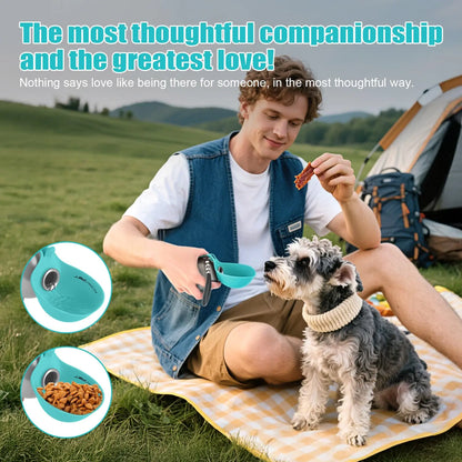 Lumikata 2-in-1 Portable Dog Water Bottle with 10oz Stainless Steel and Silicone Foldable Bowl - Leak-Proof Design for Small Dogs and Pet Feeding Supplies